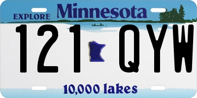 MN license plate 121QYW