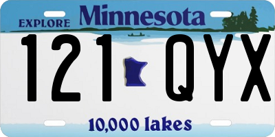 MN license plate 121QYX