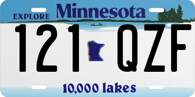 MN license plate 121QZF