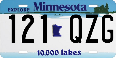 MN license plate 121QZG
