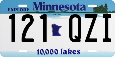 MN license plate 121QZI