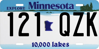 MN license plate 121QZK