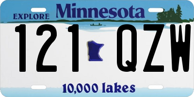 MN license plate 121QZW