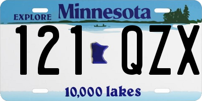 MN license plate 121QZX