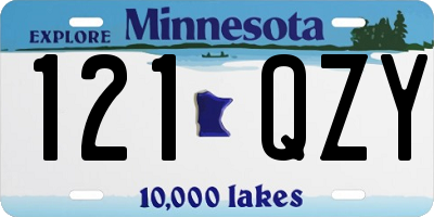 MN license plate 121QZY