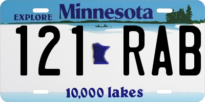 MN license plate 121RAB