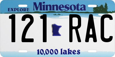 MN license plate 121RAC