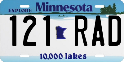 MN license plate 121RAD