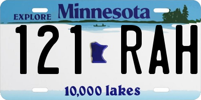 MN license plate 121RAH