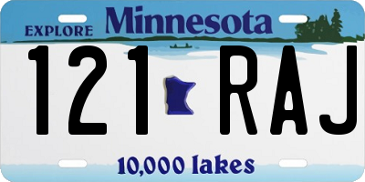 MN license plate 121RAJ