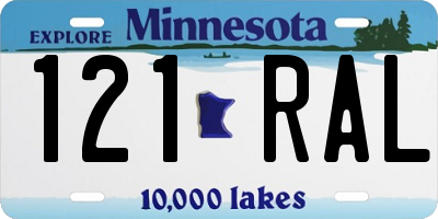 MN license plate 121RAL