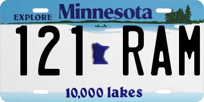 MN license plate 121RAM