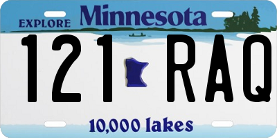 MN license plate 121RAQ