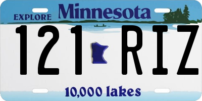 MN license plate 121RIZ