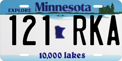 MN license plate 121RKA