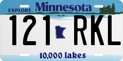 MN license plate 121RKL