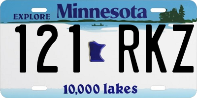 MN license plate 121RKZ