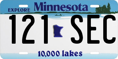 MN license plate 121SEC