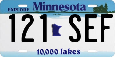 MN license plate 121SEF