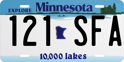 MN license plate 121SFA