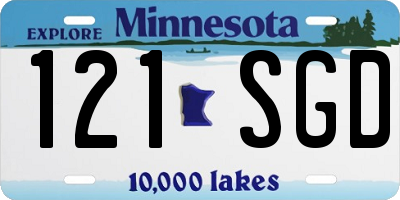 MN license plate 121SGD