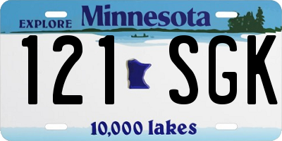MN license plate 121SGK