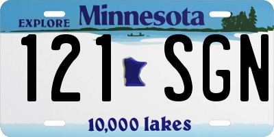 MN license plate 121SGN