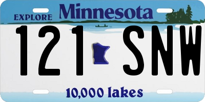MN license plate 121SNW