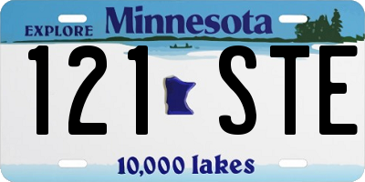 MN license plate 121STE