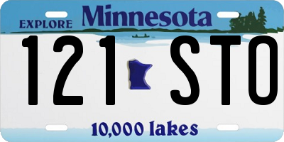 MN license plate 121STO