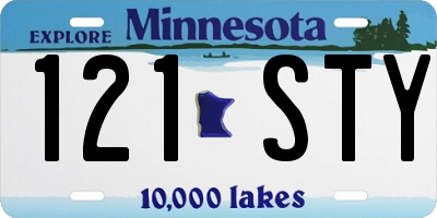 MN license plate 121STY