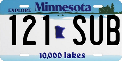 MN license plate 121SUB