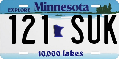 MN license plate 121SUK