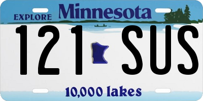 MN license plate 121SUS