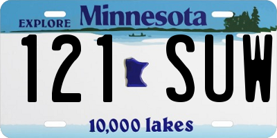 MN license plate 121SUW