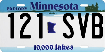MN license plate 121SVB