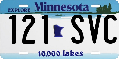 MN license plate 121SVC