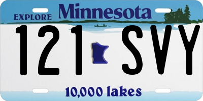 MN license plate 121SVY