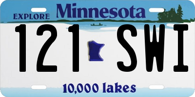 MN license plate 121SWI