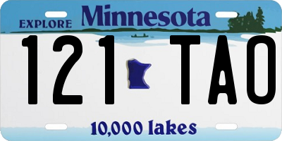 MN license plate 121TAO
