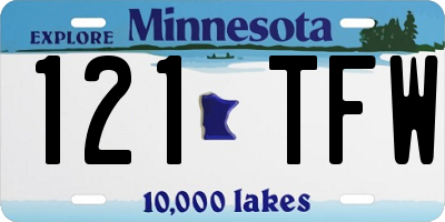 MN license plate 121TFW