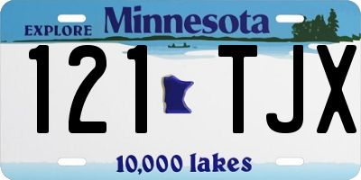 MN license plate 121TJX