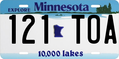 MN license plate 121TOA