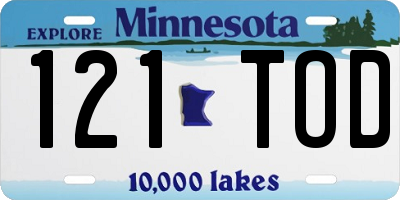 MN license plate 121TOD