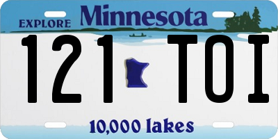 MN license plate 121TOI