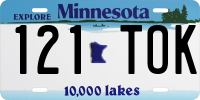 MN license plate 121TOK