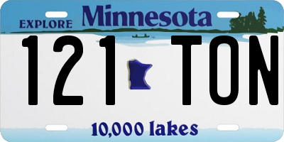 MN license plate 121TON