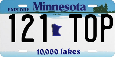 MN license plate 121TOP