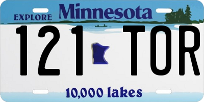 MN license plate 121TOR