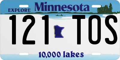 MN license plate 121TOS